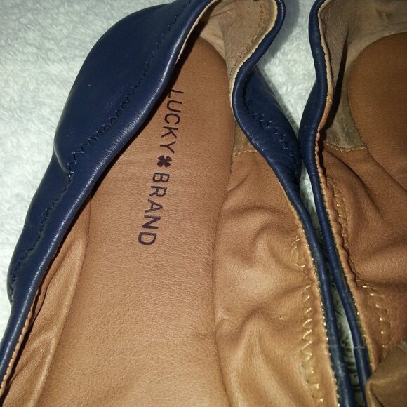 Lucky Brand Navy Ballet Flats Aircrew Shoes Worn - Picture 3 of 6